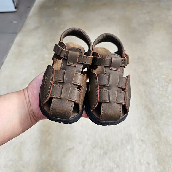 Salt Water Sandals by Hoy Sun San Shark Sailor Brown Toddler Little Kids 10 - Picture 1 of 7